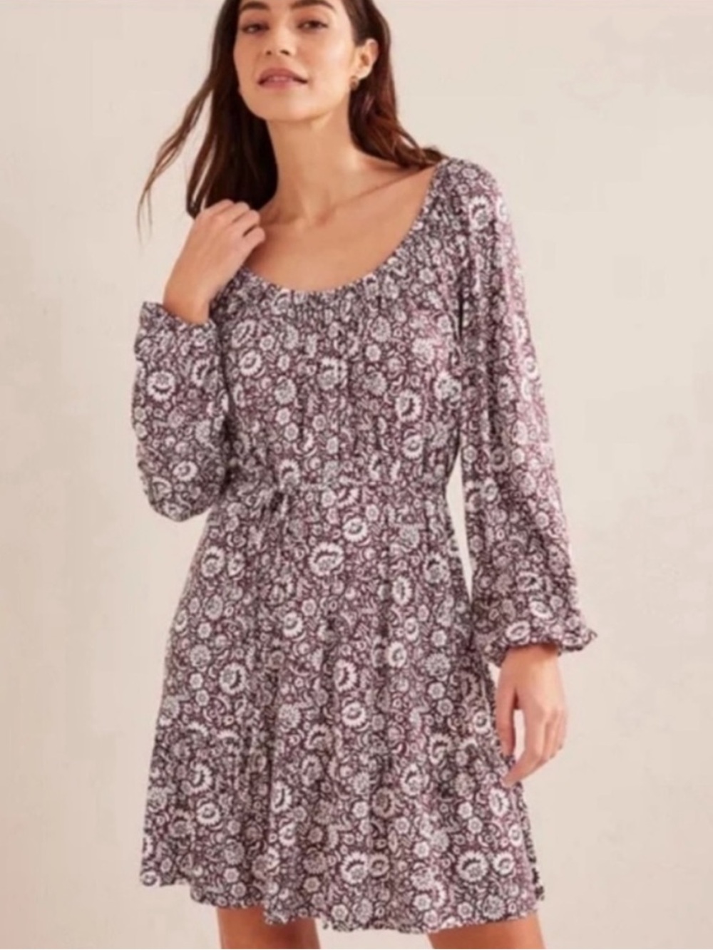NWT Boden Scooped Tiered Jersey Mini Dress